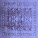Square Oriental Blue Traditional Rug, urb2988blu