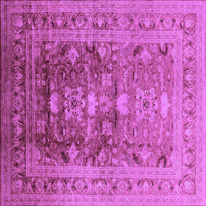 Square Machine Washable Oriental Purple Traditional Area Rugs, wshurb2988pur