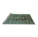 Sideview of Machine Washable Oriental Light Blue Traditional Rug, wshurb2988lblu