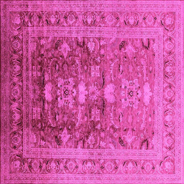 Square Machine Washable Oriental Pink Traditional Rug, wshurb2988pnk