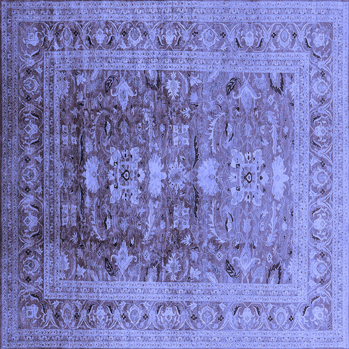 Square Machine Washable Oriental Blue Traditional Rug, wshurb2988blu