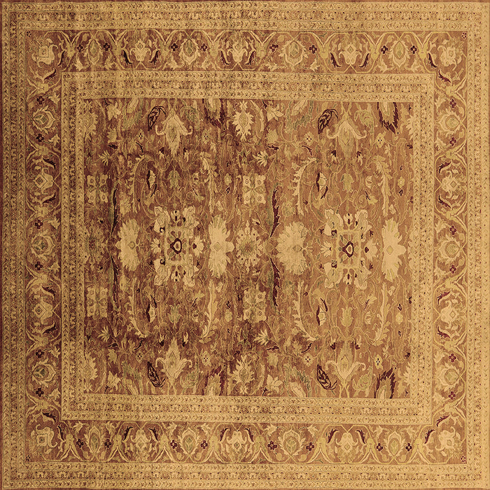 Square Oriental Brown Traditional Rug, urb2988brn