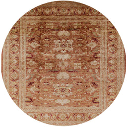 Round Machine Washable Industrial Modern Mahogany Brown Rug, wshurb2988