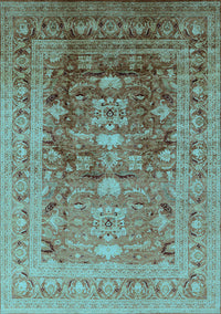 Oriental Light Blue Traditional Rug, urb2988lblu
