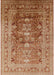 Mid-Century Modern Mahogany Brown Oriental Rug, urb2988