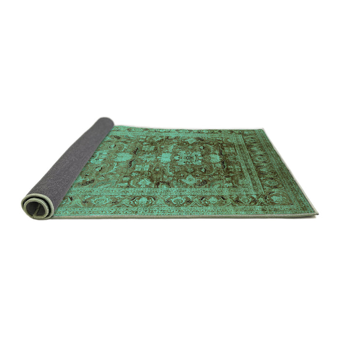 Sideview of Oriental Turquoise Traditional Rug, urb2988turq