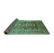 Sideview of Oriental Turquoise Traditional Rug, urb2988turq