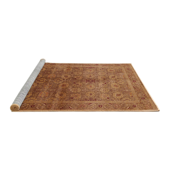 Sideview of Machine Washable Industrial Modern Mahogany Brown Rug, wshurb2989