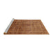 Sideview of Machine Washable Industrial Modern Mahogany Brown Rug, wshurb2989