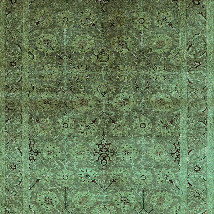Machine Washable Oriental Turquoise Traditional Area Rugs, wshurb2989turq