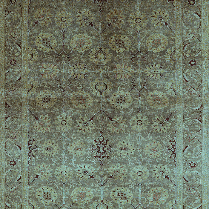 Machine Washable Oriental Light Blue Traditional Rug, wshurb2989lblu
