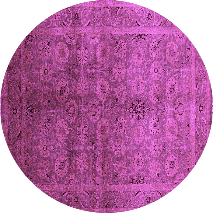 Round Machine Washable Oriental Purple Traditional Area Rugs, wshurb2989pur