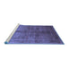 Sideview of Machine Washable Oriental Blue Traditional Rug, wshurb2989blu