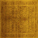 Square Oriental Yellow Traditional Rug, urb2989yw