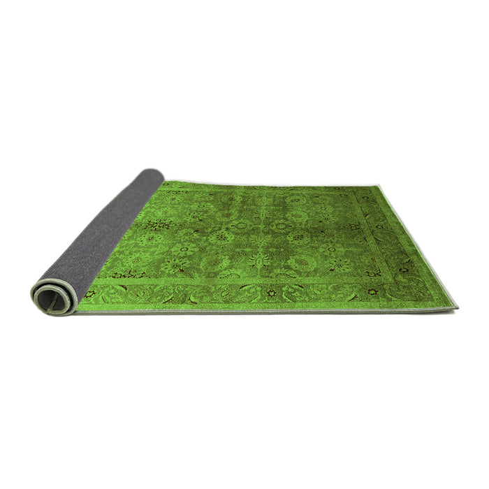Sideview of Oriental Green Traditional Rug, urb2989grn