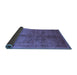 Sideview of Oriental Blue Traditional Rug, urb2989blu