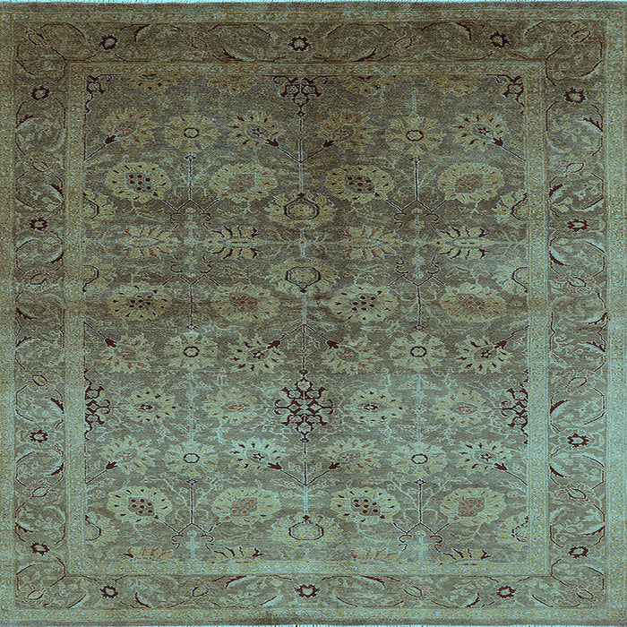 Square Oriental Light Blue Traditional Rug, urb2989lblu