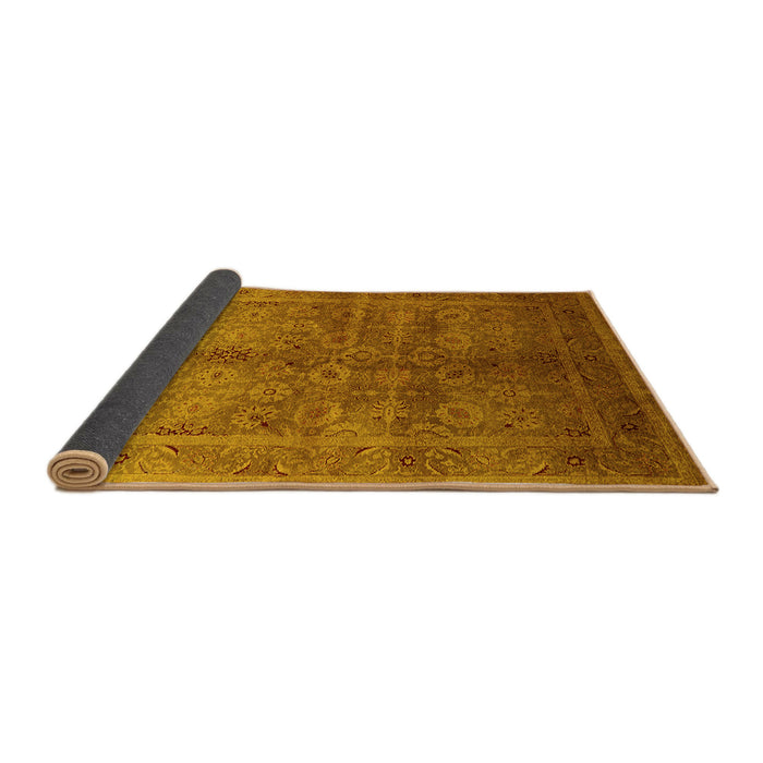 Sideview of Oriental Yellow Traditional Rug, urb2989yw