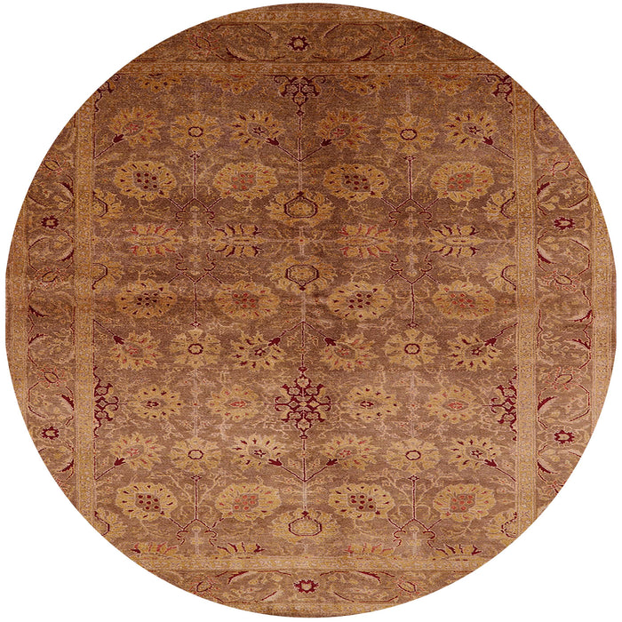 Round Machine Washable Industrial Modern Mahogany Brown Rug, wshurb2989