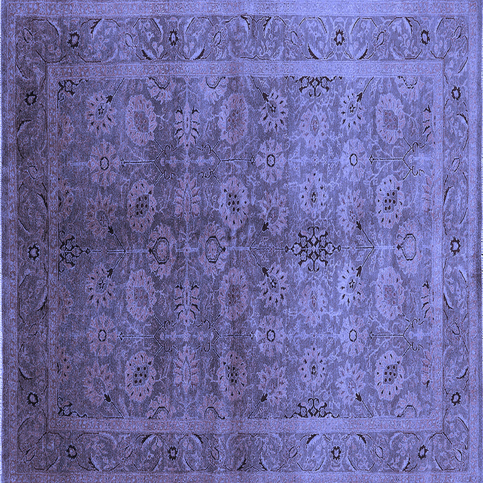 Square Oriental Blue Traditional Rug, urb2989blu