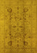 Machine Washable Oriental Yellow Industrial Rug, wshurb2990yw