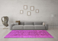 Machine Washable Oriental Purple Industrial Rug, wshurb2990pur