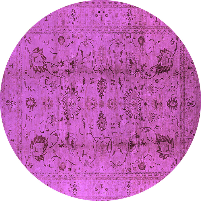 Round Machine Washable Oriental Purple Industrial Area Rugs, wshurb2990pur