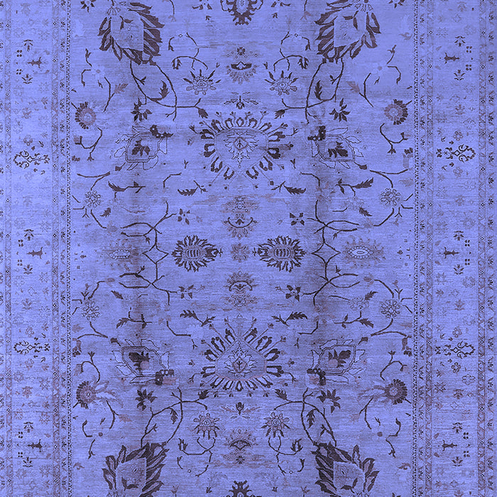 Machine Washable Oriental Blue Industrial Rug, wshurb2990blu