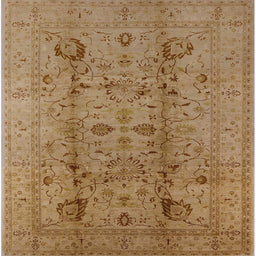 Square Mid-Century Modern Dark Bisque Brown Oriental Rug, urb2990