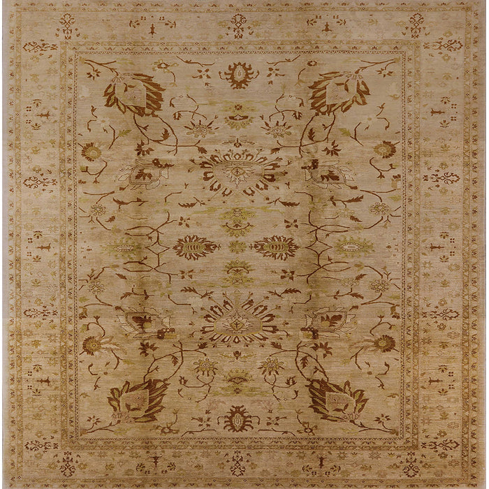 Square Mid-Century Modern Dark Bisque Brown Oriental Rug, urb2990