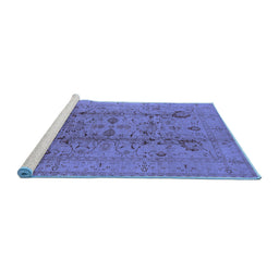 Sideview of Machine Washable Oriental Blue Industrial Rug, wshurb2990blu