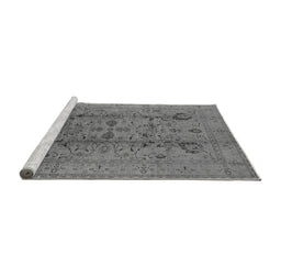 Sideview of Machine Washable Oriental Gray Industrial Rug, wshurb2990gry