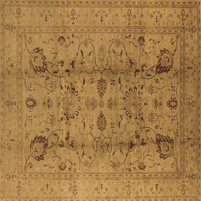 Square Machine Washable Oriental Brown Industrial Rug, wshurb2990brn