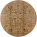 Round Mid-Century Modern Dark Bisque Brown Oriental Rug, urb2990