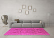 Machine Washable Oriental Pink Industrial Rug in a Living Room, wshurb2990pnk