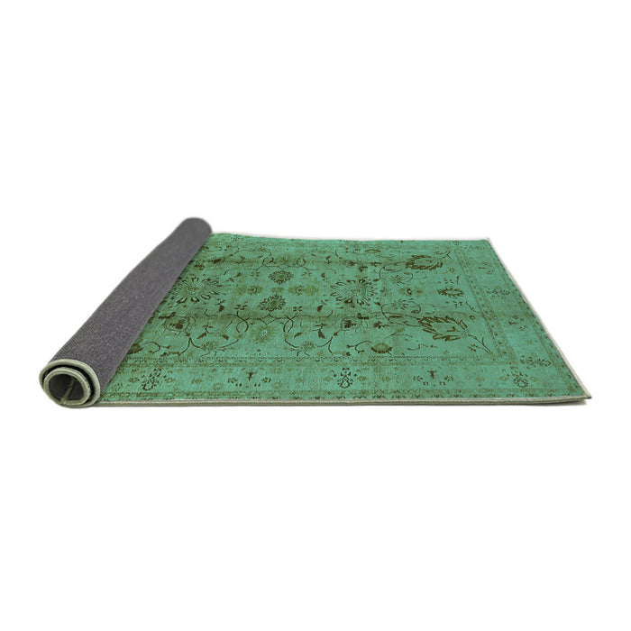 Sideview of Oriental Turquoise Industrial Rug, urb2990turq