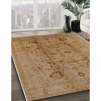 Mid-Century Modern Dark Bisque Brown Oriental Rug, urb2991