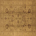 Square Oriental Brown Traditional Rug, urb2991brn