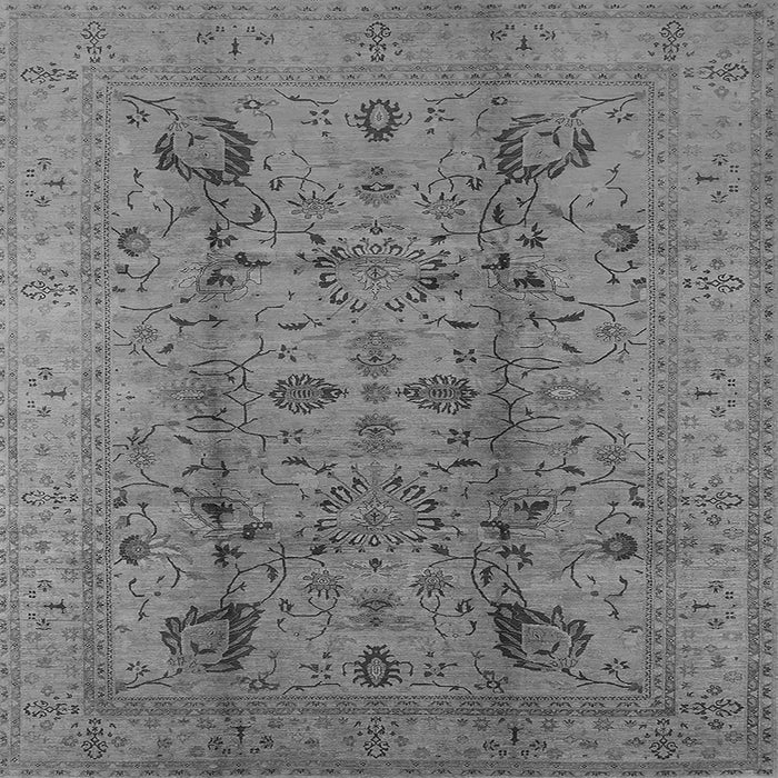 Square Machine Washable Oriental Gray Traditional Rug, wshurb2991gry
