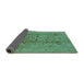 Sideview of Oriental Turquoise Traditional Rug, urb2991turq