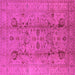 Square Oriental Pink Traditional Rug, urb2991pnk
