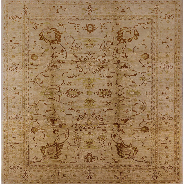 Square Mid-Century Modern Dark Bisque Brown Oriental Rug, urb2991
