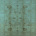 Square Oriental Light Blue Traditional Rug, urb2991lblu