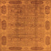 Square Machine Washable Oriental Orange Traditional Area Rugs, wshurb2992org