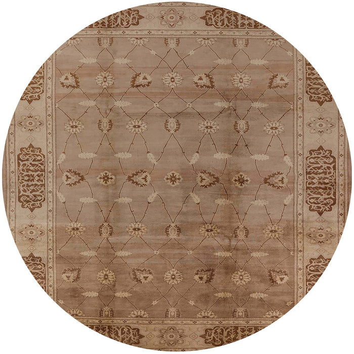 Round Machine Washable Industrial Modern Light Brown Rug, wshurb2992