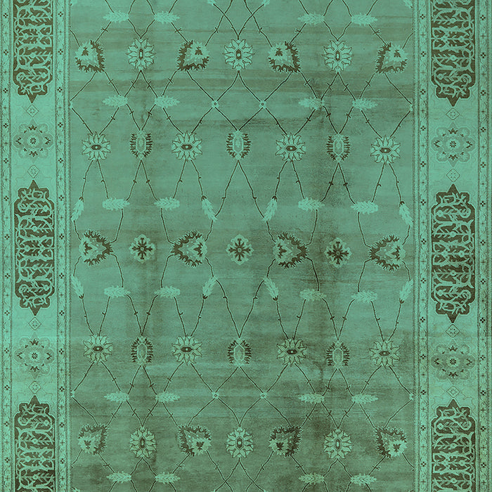Machine Washable Oriental Turquoise Traditional Area Rugs, wshurb2992turq