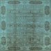 Square Oriental Light Blue Traditional Rug, urb2992lblu