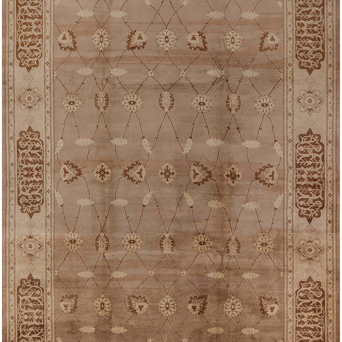 Mid-Century Modern Light Brown Oriental Rug, urb2992