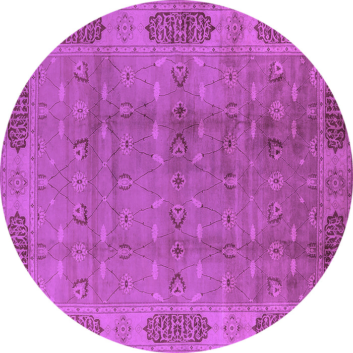 Round Oriental Purple Traditional Rug, urb2992pur