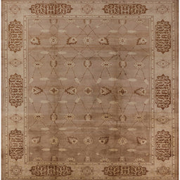 Square Machine Washable Industrial Modern Light Brown Rug, wshurb2992